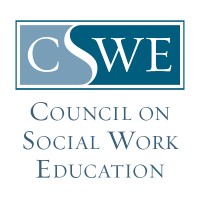 logo in blue and white for Council on Social Work Education