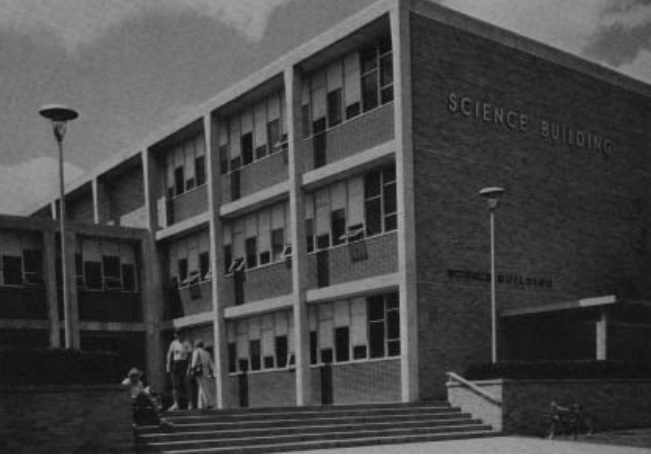 Historical photo of Science Building opened in 1963.