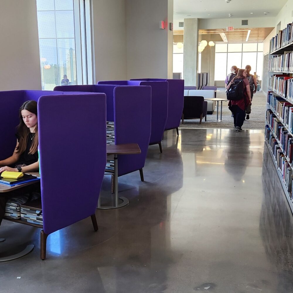 Students began using the library right away as soon as it was open on April 13.