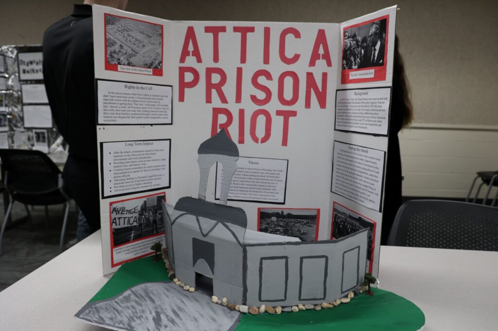 poster display of Attica Prison riot