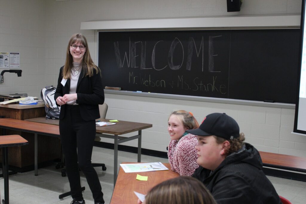 Connections Project  teaching student  leads lesson for high school students