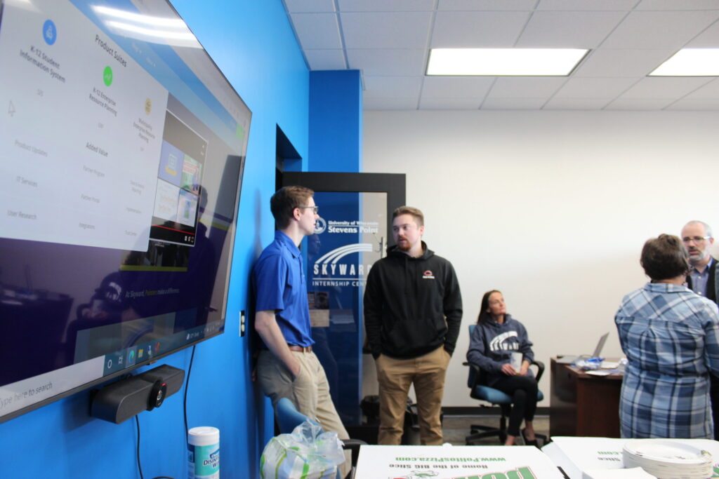 Students stand in Skyward Internship Center