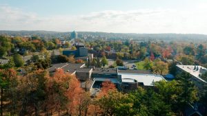 City of Wausau drone photo with fall colors.