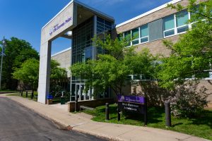 Wausau main campus building outside on a sunny day.