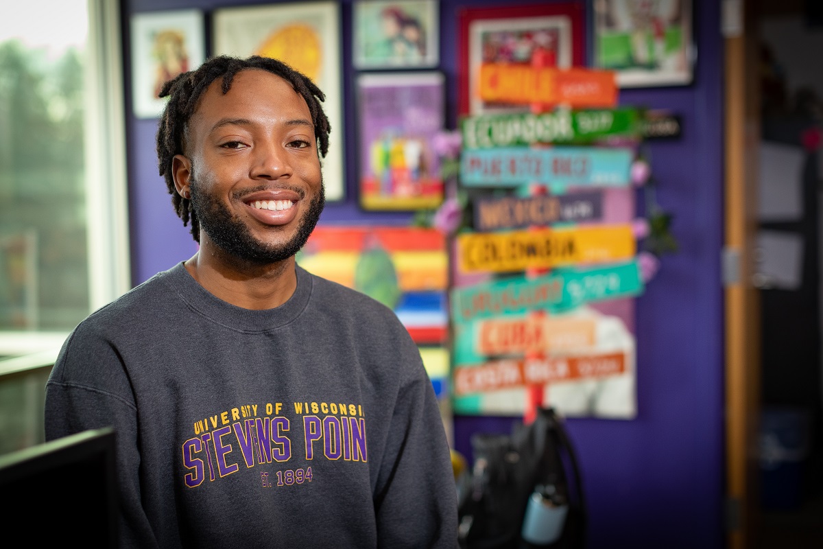 Chris Blackman in the Multicultural Resource Center.