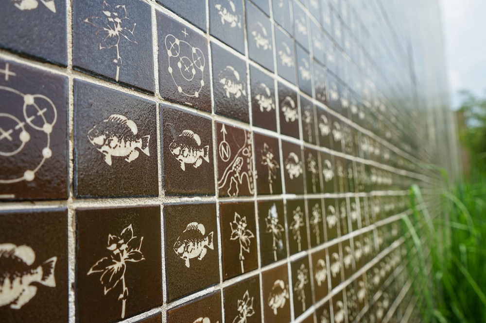 Tiles on our Trainer Natural Resources Building mural.