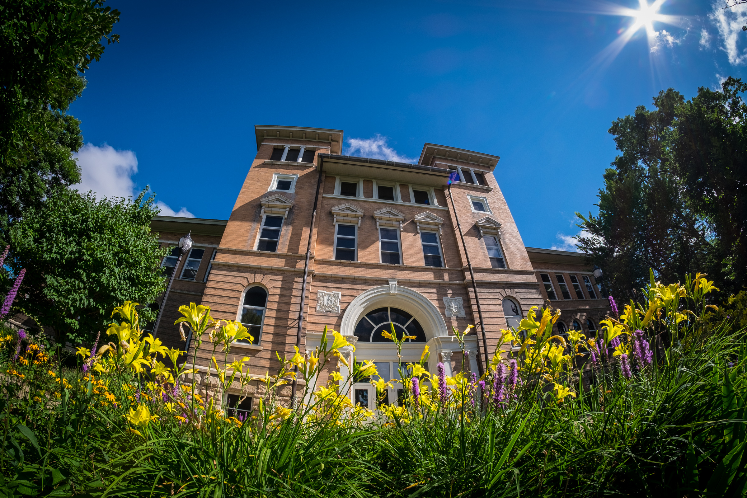 Old Main on a sunny summer day.