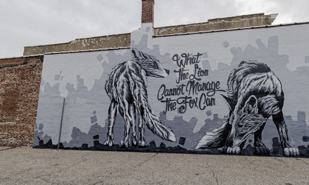 The fox mural in downtown Stevens Point