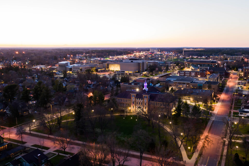 Night time view of Stevens Point!