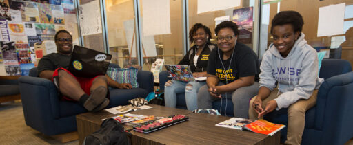 Students studying in the Multicultural Resource Center.