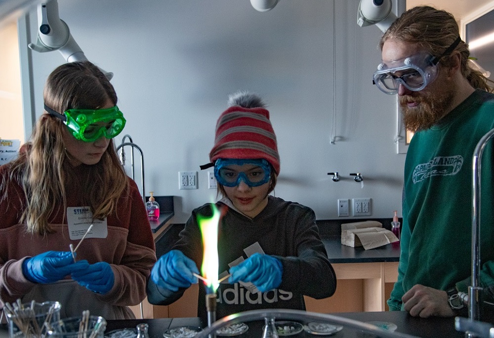 Students create a science experiment at UWSP