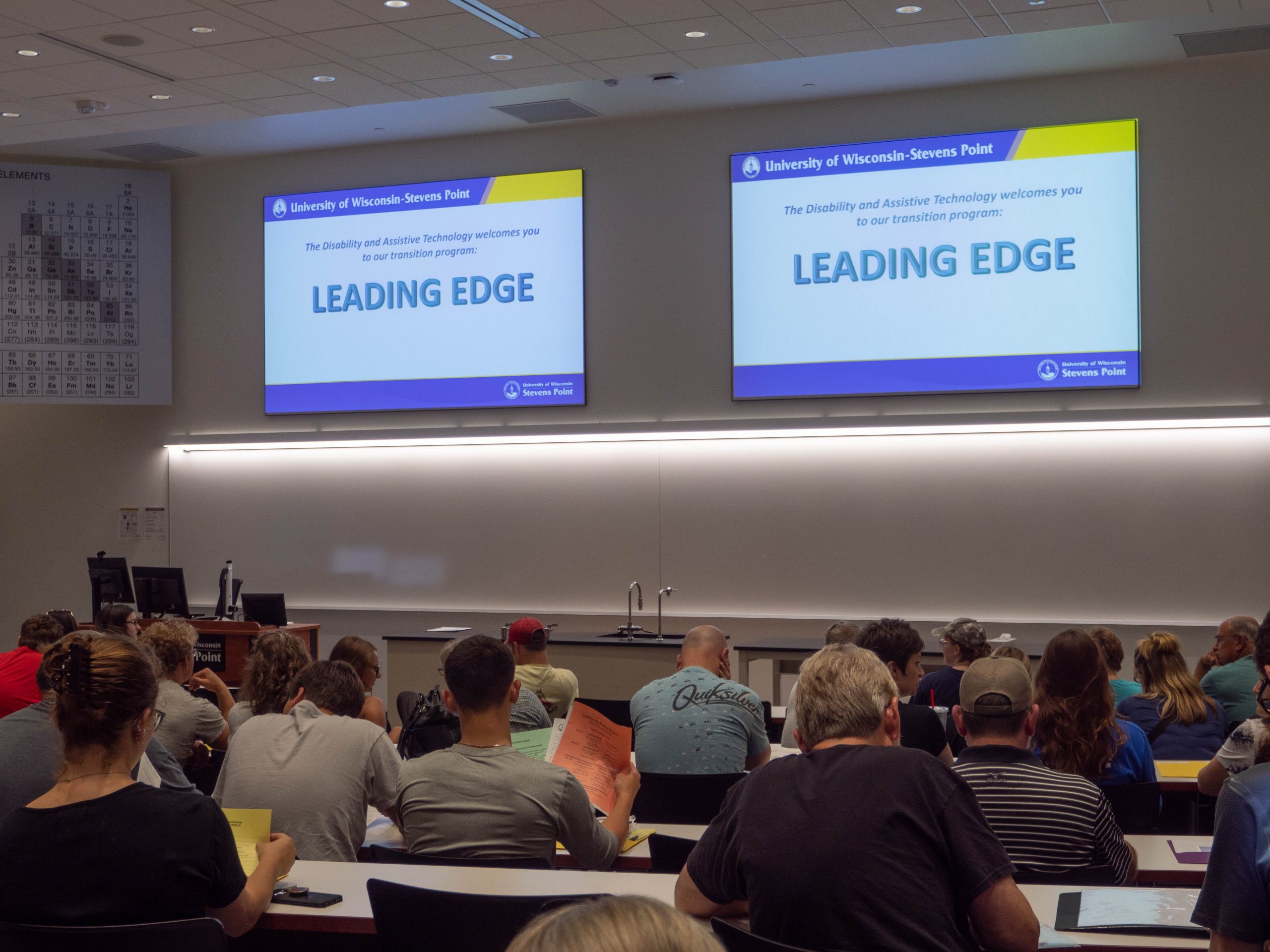 Leading Edge program participants in lecture hall