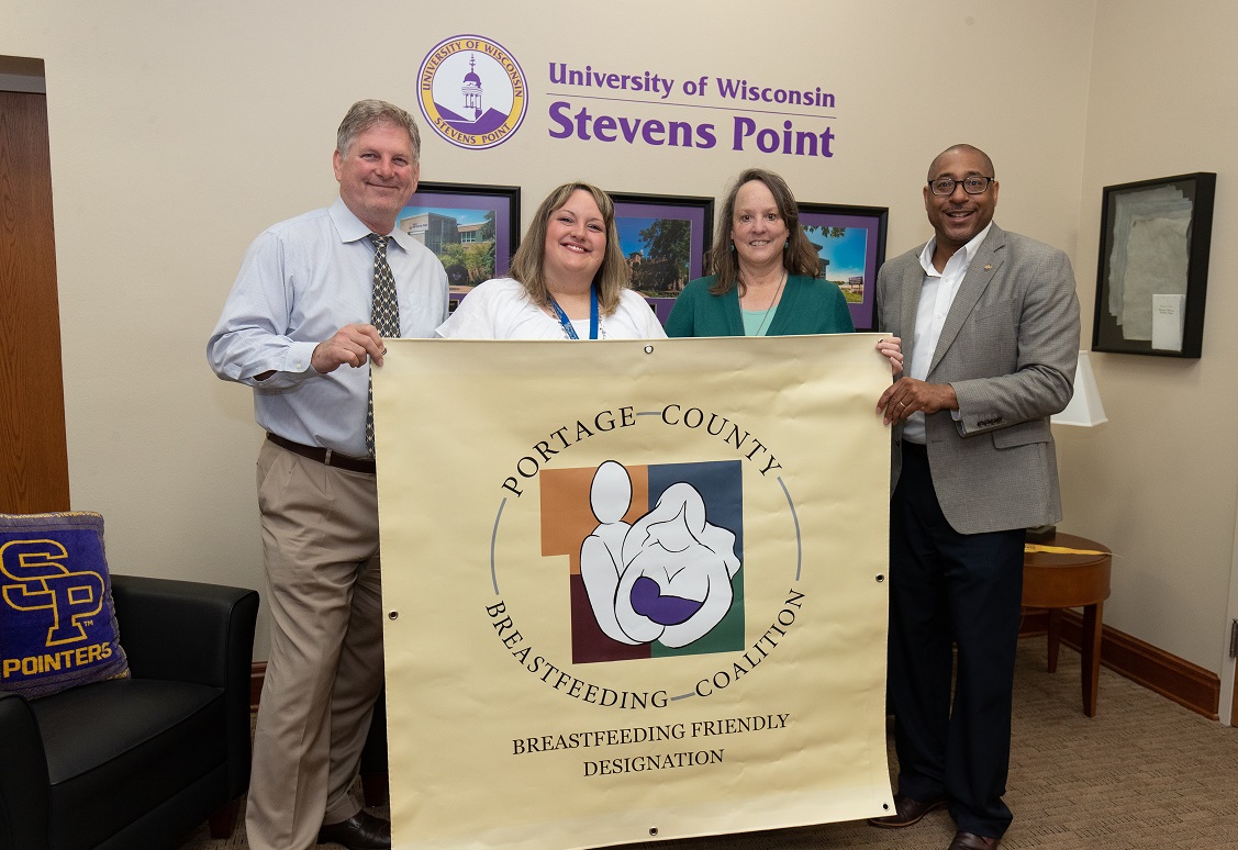 UW-Stevens Point leaders with Breastfeeding Coalition chair