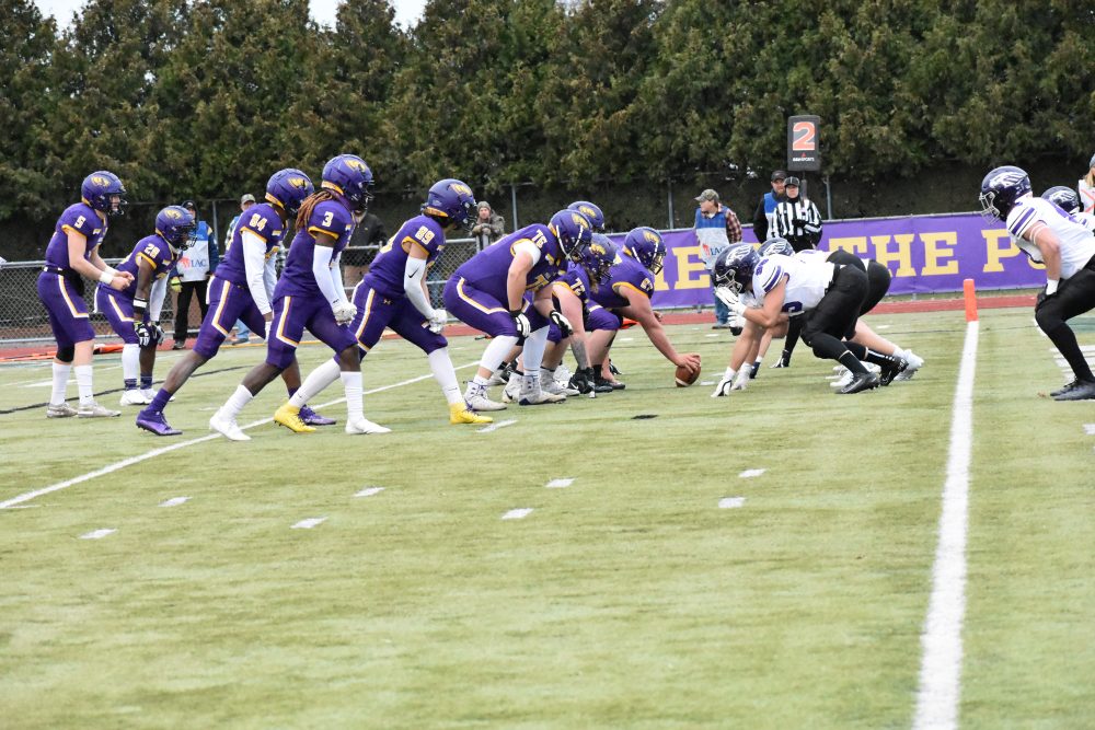UWSP Pointer Football team during a game