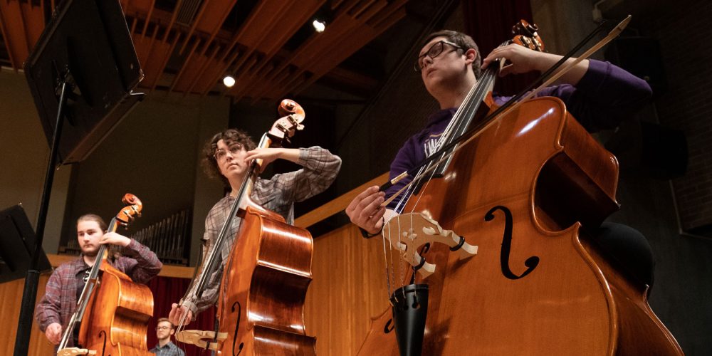 Student Bass players for symphony