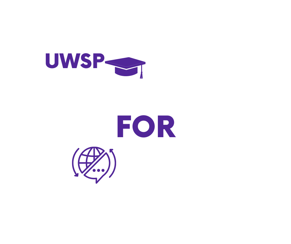 Purple and white logo of "English for College"