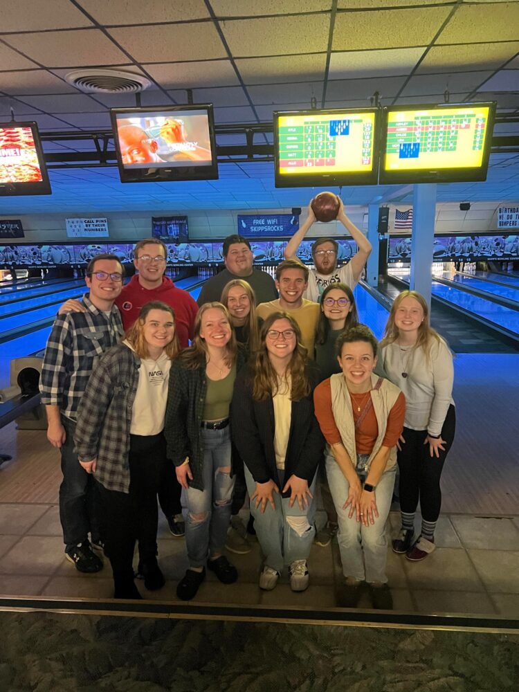 Group of SGA members on bowling night