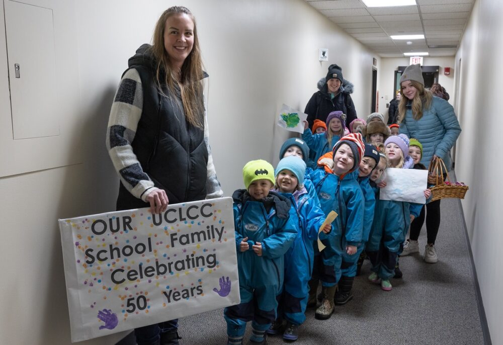 UW-Stevens Point’s Helen R. Godfrey University Child Learning and Care Center (UCLCC) recently celebrated 50 years with a walk around campus. The center also earned another five-year accreditation from the National Association for the Education of Young Children.