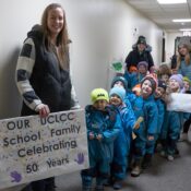 UW-Stevens Point’s Helen R. Godfrey University Child Learning and Care Center (UCLCC) recently celebrated 50 years with a walk around campus. The center also earned another five-year accreditation from the National Association for the Education of Young Children.