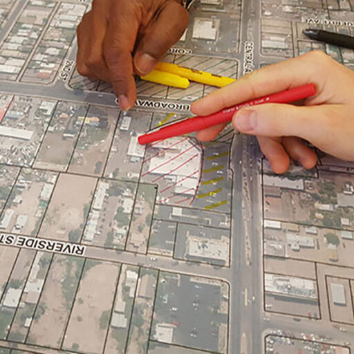 pointing on map