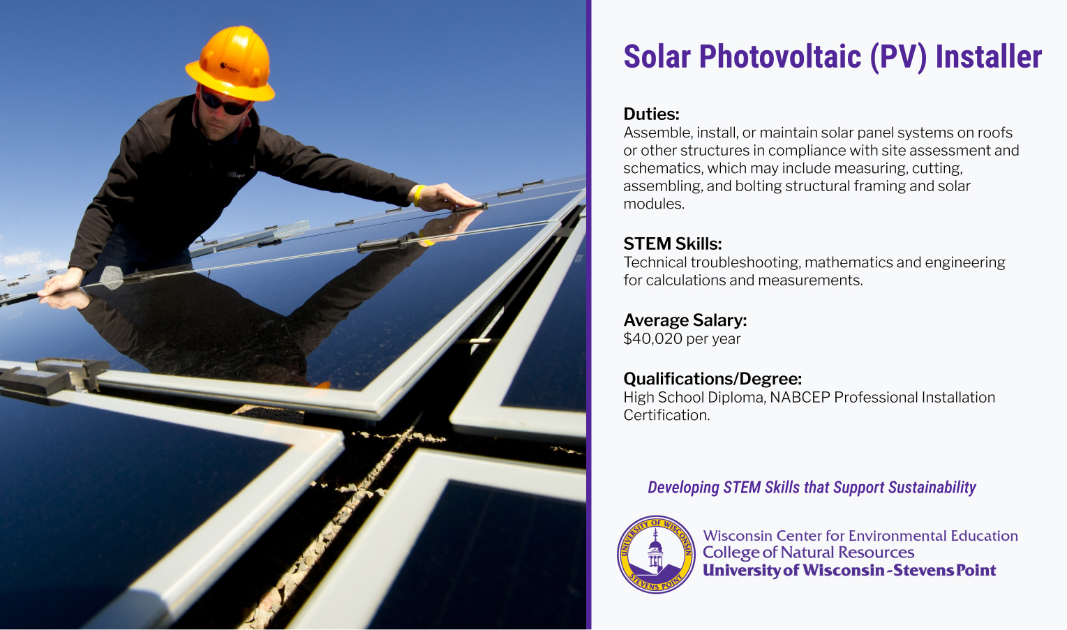 Solar Photovoltaic (PV) Installer Job Description