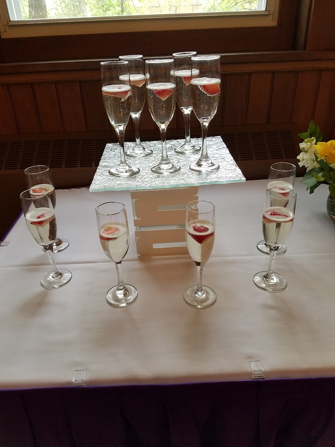 wedding flutes by On Point Catering