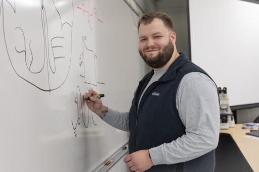 Mitch Imlah, Bevent, completed his biochemistry degree in three years, graduating May 20 from UW-Stevens Point. He plans to be a medical doctor.