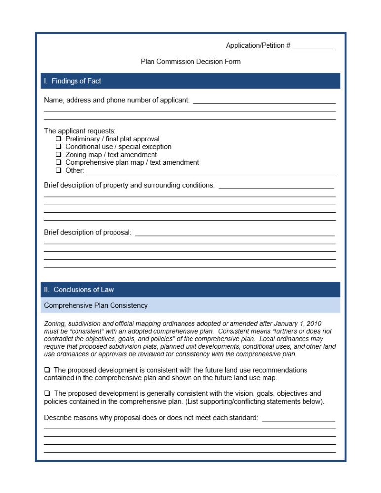 Plan Commission Decision Form image