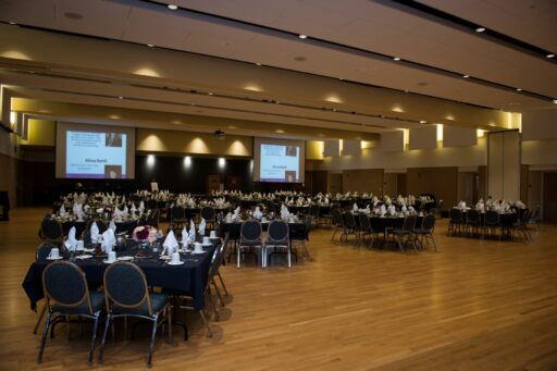 Banquet in Laird Room with dual projectors 