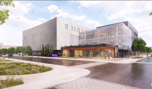 This is a preliminary design of a learning resource center at UW-Stevens Point that will replace Albertson Hall.
