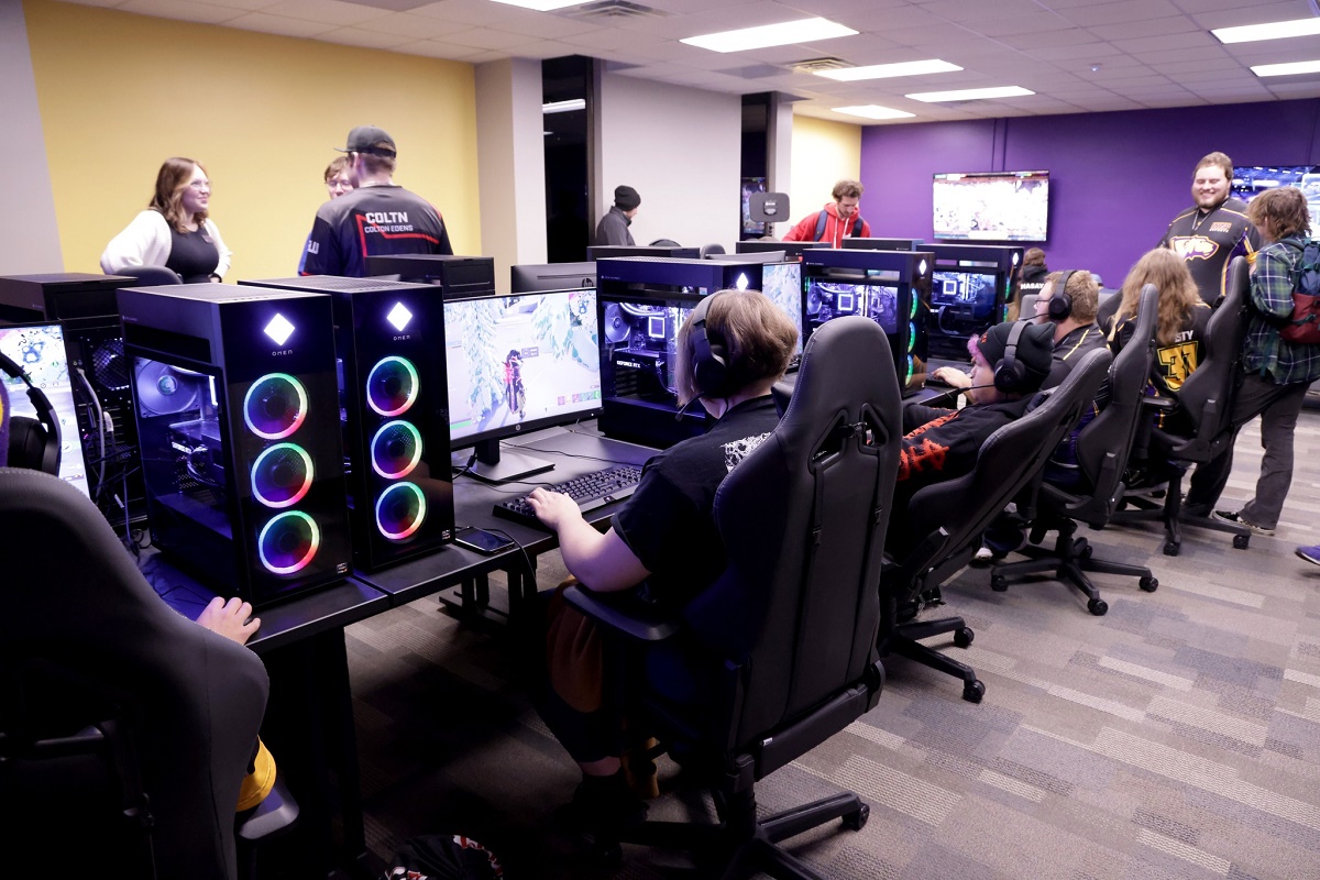 Students enjoy gaming at the new Esports Center at UW-Stevens Point, which opened Sept. 29.