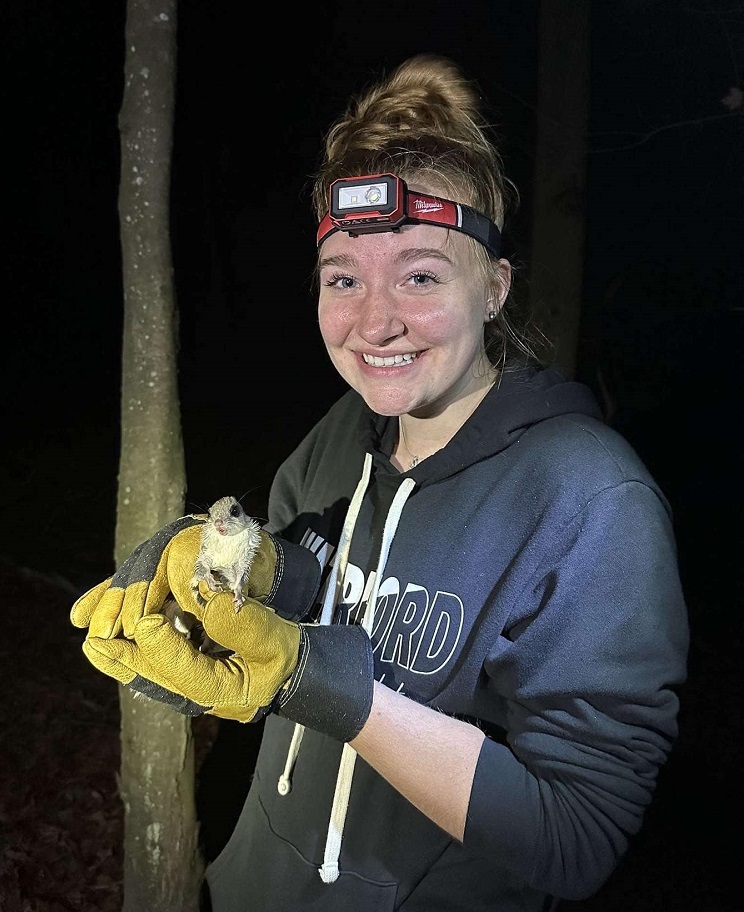 Students in the Flying Squirrel Project recently trapped and tagged a Southern Flying Squirrel. The project runs at Schmeeckle Reserve from mid-September through early October.