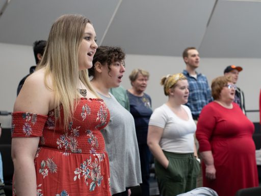 Students at a a choral practice