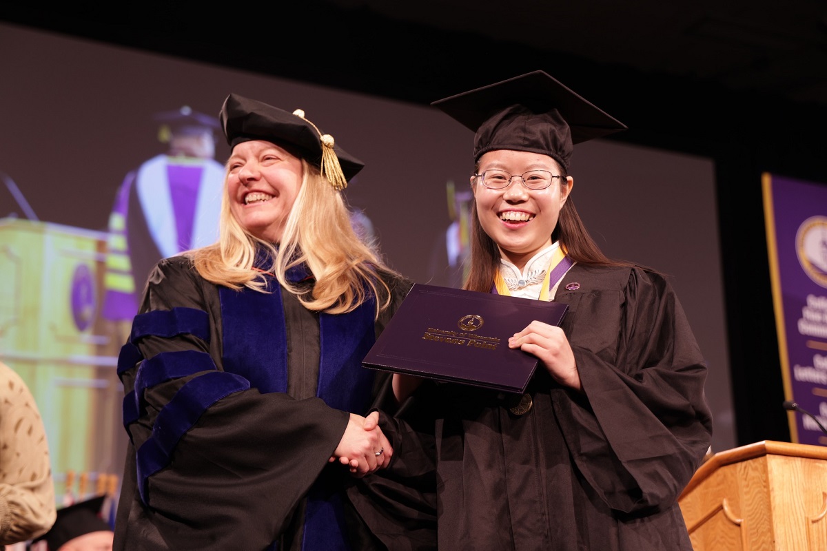Yulong Tang graduated from UW-Stevens Point in December, excelling in her studies despite the challenges brought by language barriers and COVID-19.