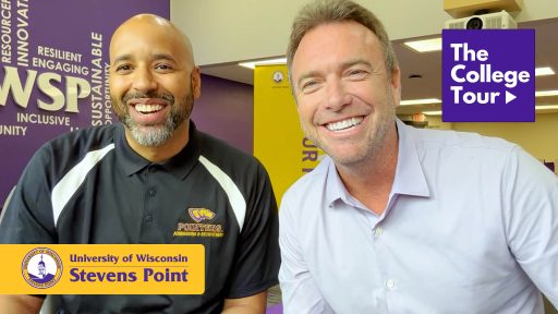 The College Tour host Alex Boylan and Director of Admissions and Recruitment Justin Willis