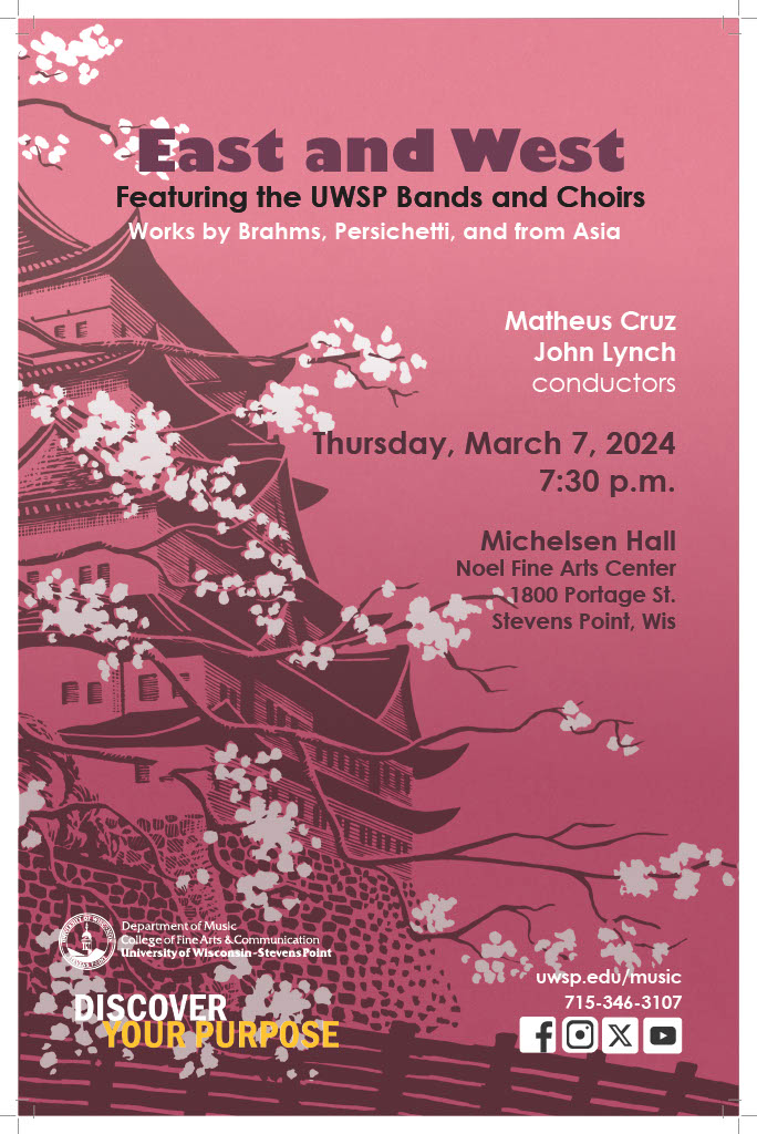 poster for the Combined Choirs concert "East and West"