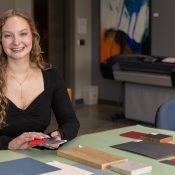 Emmy DeBruin, a May 2024 UW-Stevens Point graduate in interior architecture and business administration, will begin a show set design internship with Walt Disney Imagineering in June.