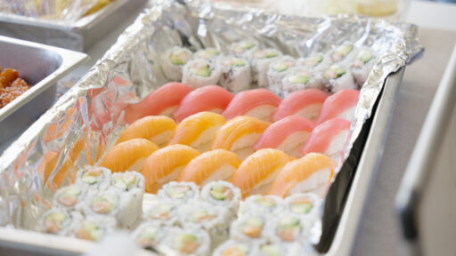 A tray of sushi at the Marshfield Area Cultural Fair