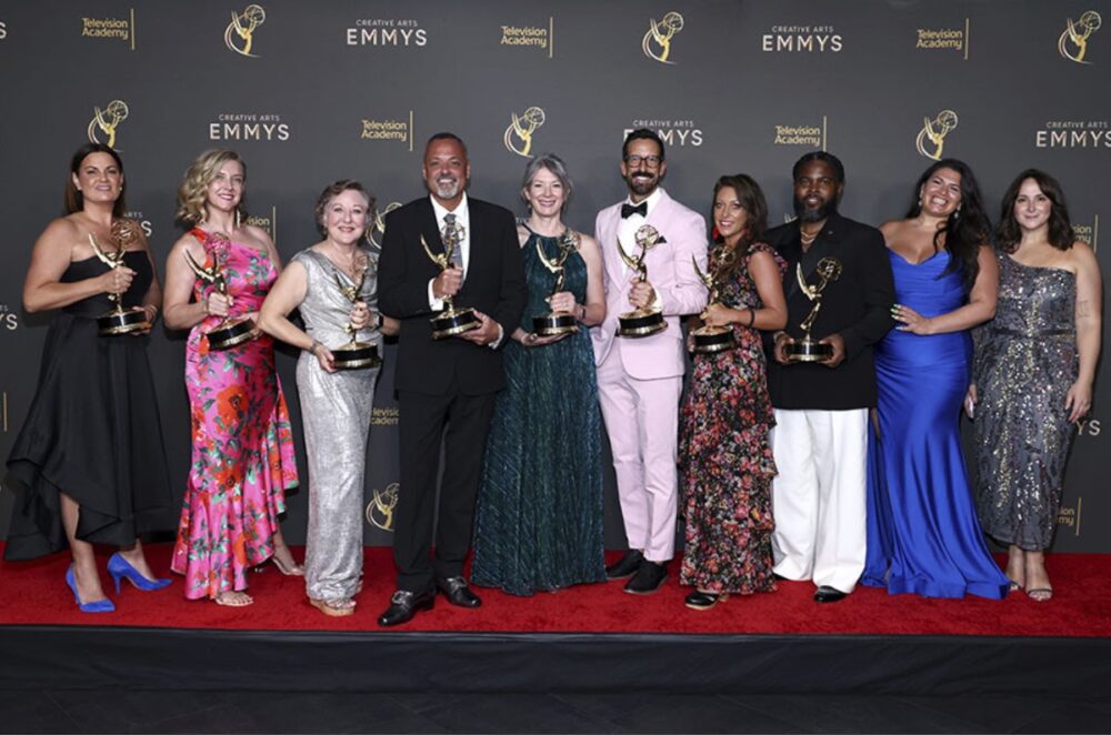 Alumni Chad Harlow on the red carpet for his Emmy Award win