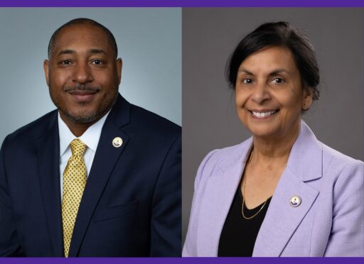 Chancellor Thomas Gibson and Vice Chancellor Pratima Gandhi